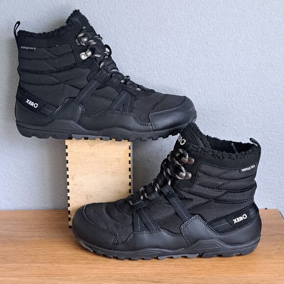 Xero Alpine Men’s 7.5 Black Waterproof Faux Fur Winter Snow Boots Barefoot 40.5 - Picture 4 of 12